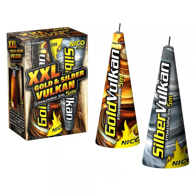 Neuheit 2026 - XXL Gold & Silber Vulkan, 2er-Set