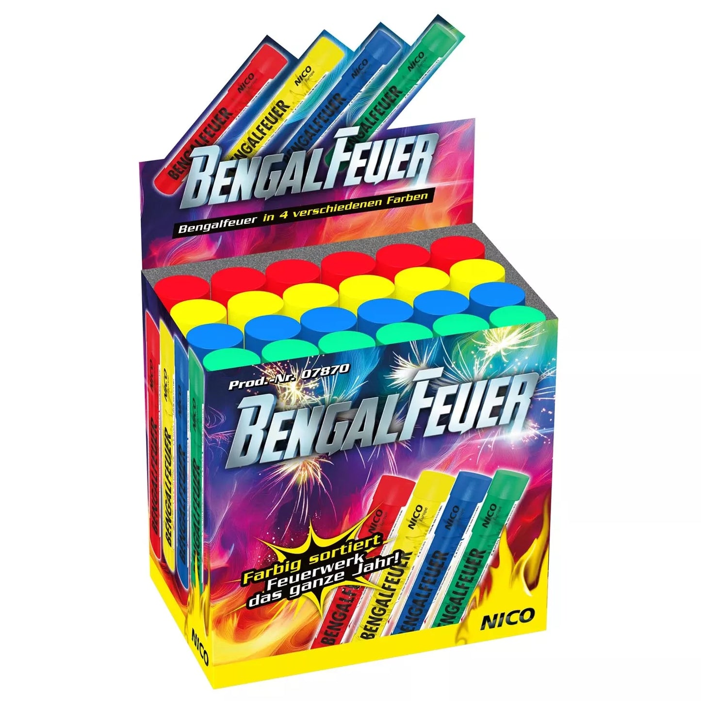 Bengalfeuer in 4 Farben