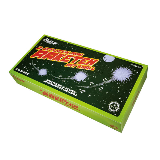 Funke 3-Stufen Mini-Raketen mit Knall Display (10x10 Stück)